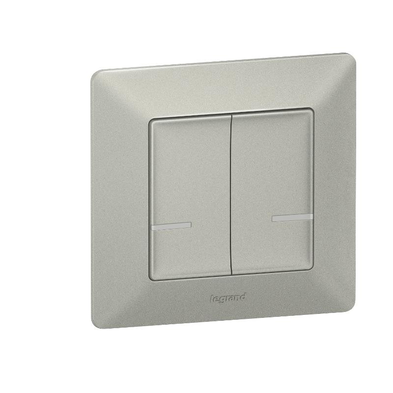 Выключатель Умный беспроводной 2-кл. Valena Life алюм. Netatmo | 752387 | Legrand — Legrand