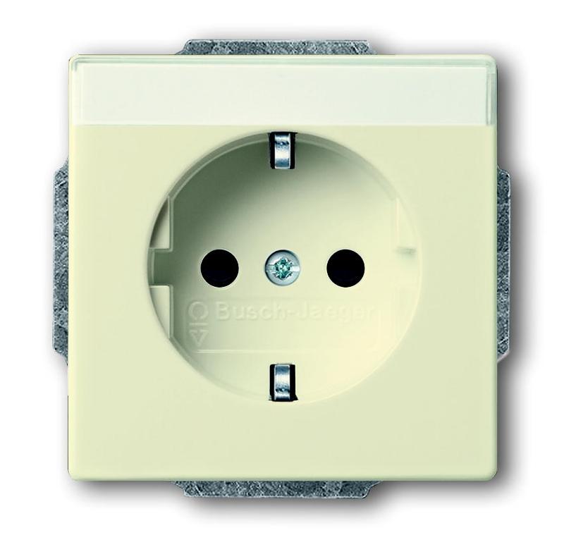 Розетка SCHUKO 16А 250В с полем для надписи, серия solo/future, цвет savanne/слоновая кость | 2011-0-3726  | 2CKA002011A3726 | ABB — ABB
