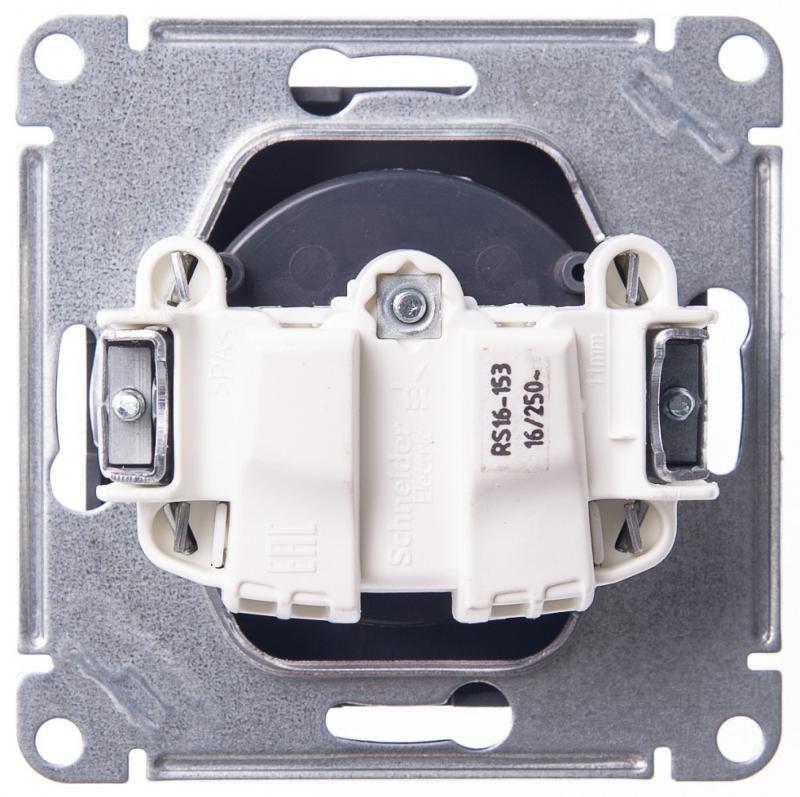 W59 Черный бархат Розетка без заземления без шторок, 16А | RS16-153-6-86 | SE — Systeme Electric
