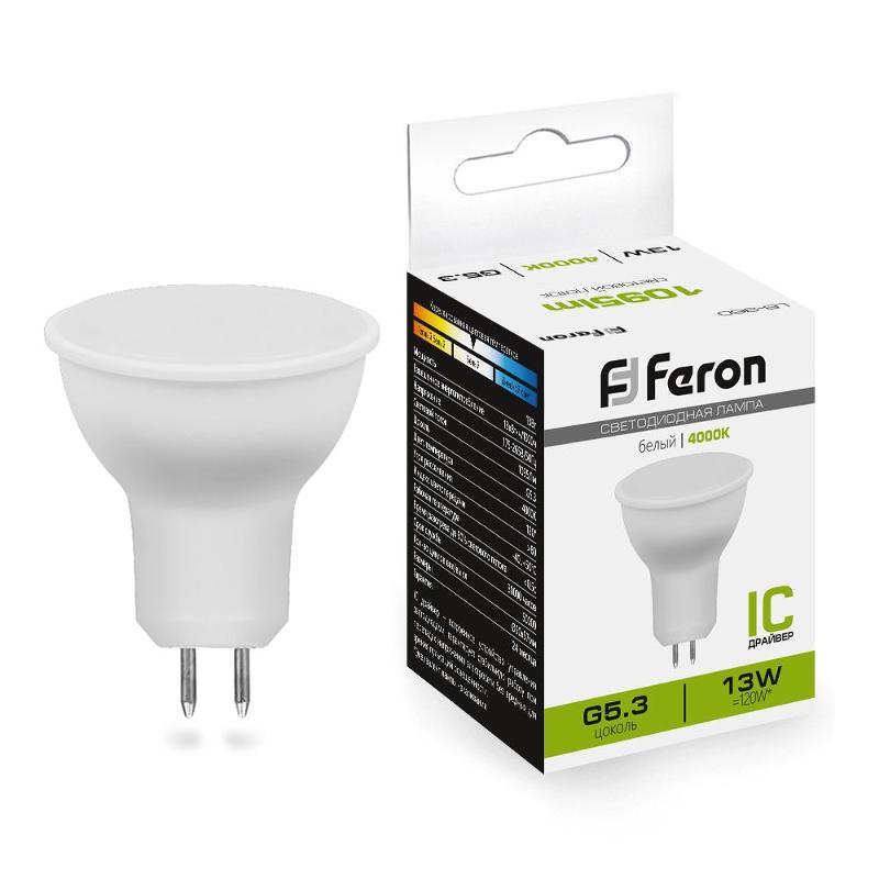 Лампа светодиодная, (13W) 230V G5.3 4000K MR16, LB-960 | 38189 | FERON — Feron