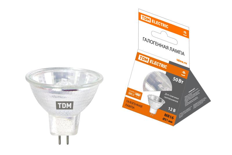 Лампа галогенная 50Вт 12В GU5.3 MR16 | SQ0341-0007 | TDM — TDM ELECTRIC