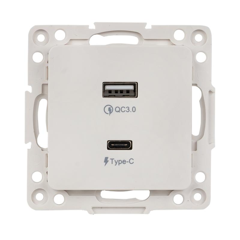 Стокгольм Механизм Розетки с 2USB type-A + type-C белый PROxima | EYR-2USB-type-C | EKF — миниатюра 3