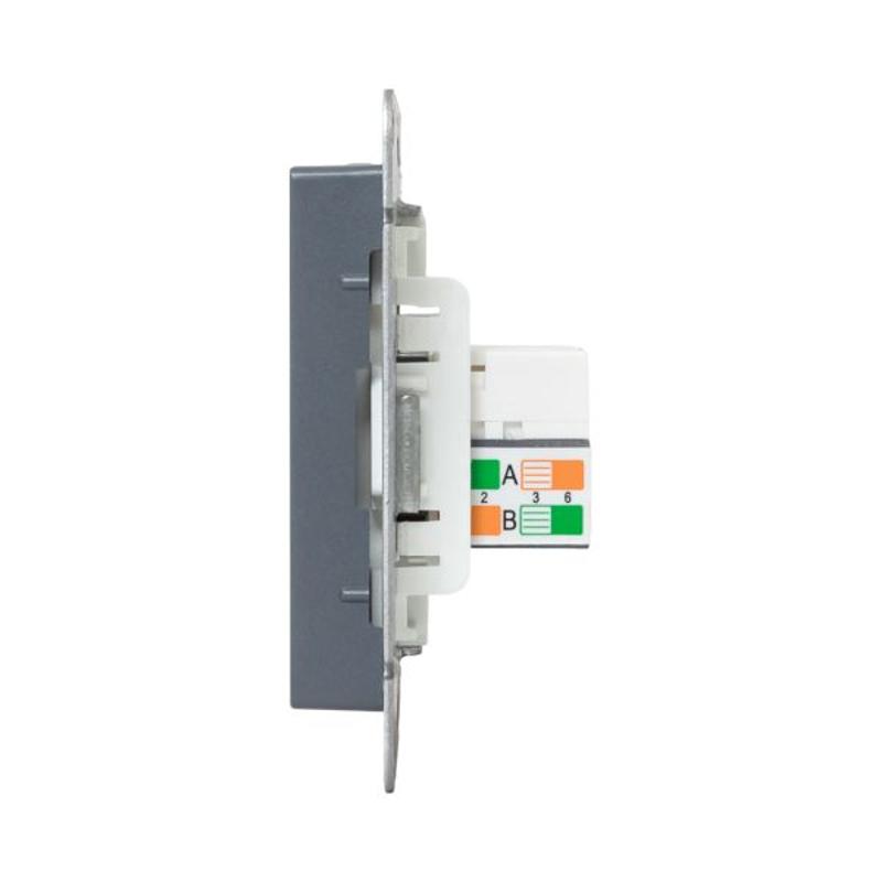 Механизм розетки RJ45 - 2шт, (cat5), графит Эпика  |UP1-SOG-2RJ45-5| EKF — миниатюра 7