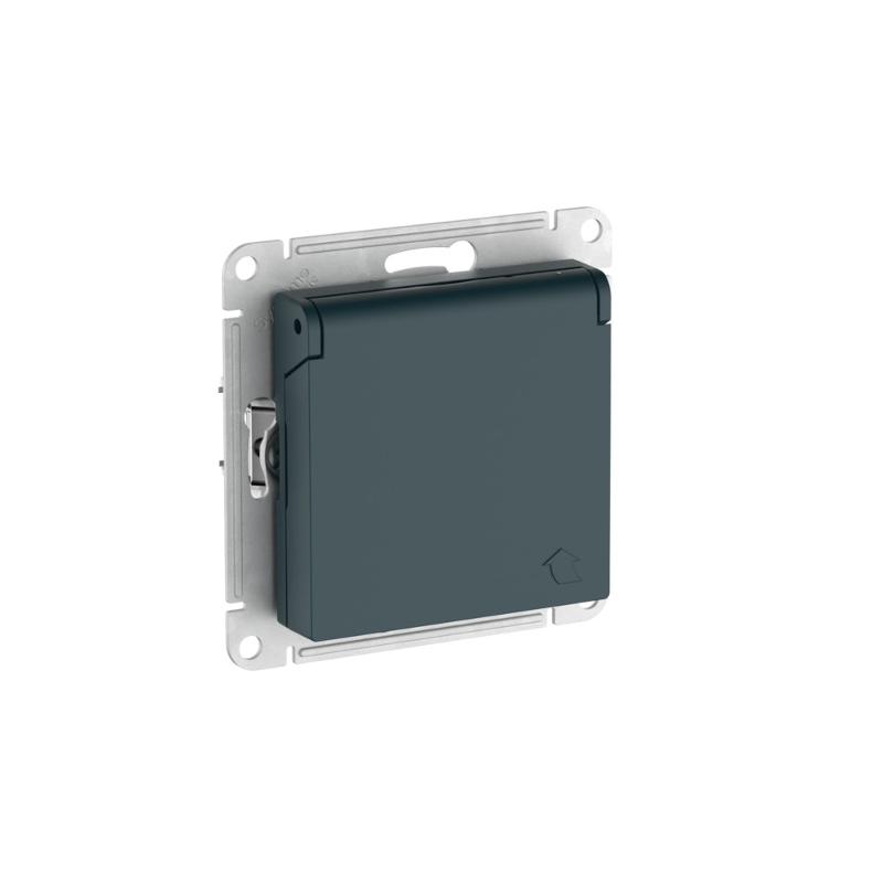 AtlasDesign Изумруд Розетка с заземлением со шторками с крышкой, 16А, IP20, механизм, быстрозажимные клеммы | ATN000846S | SE — миниатюра 2