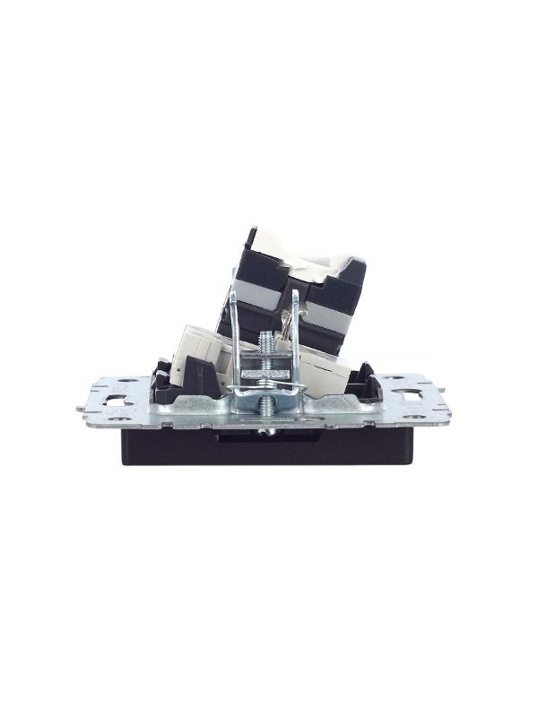 BRITE Розетка двойная RJ11+RJ45 кат.5E РК/Т12-БрЧ черный | BR-KT20-O-1-K02 | IEK — миниатюра 10