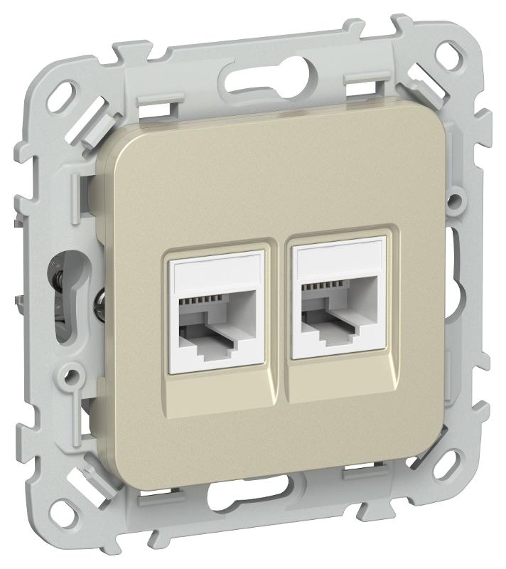 FLITE Розетка 2-ая компьютерная RJ45 кат.5Е UTP РК5е-2-0-ФлШ шампань | FI-K22-1-K37 | IEK — IEK (ИЭК)