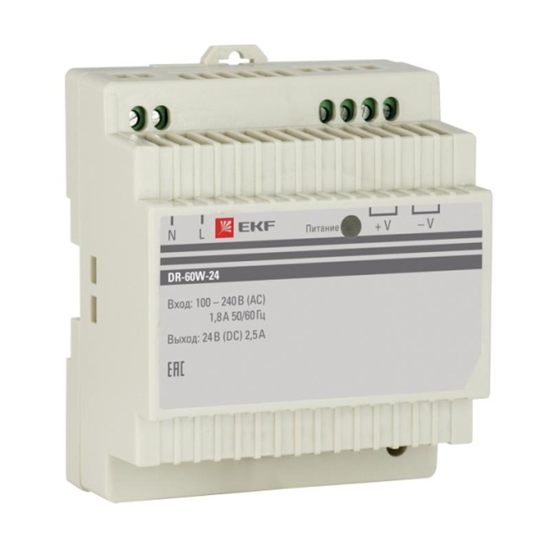 Блок питания 24В DR-60W-24 EKF PROxima | dr-60w-24 | EKF — EKF