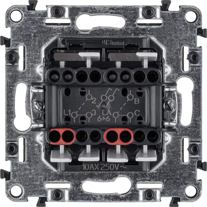 Valena LIFE DIY Белый Переключатель 2-клавишный 10А 250В — миниатюра 2
