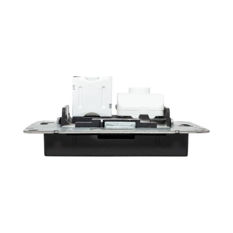 Механизм розетки TV+RJ45 (cat5), чёрный Эпика EKF | UP1-SOB-TV+RJ | EKF — миниатюра 12