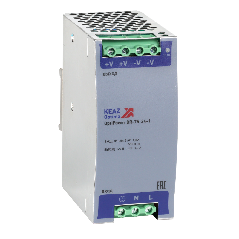 Блок питания OptiPower DR-75-24-1| 284547 | КЭАЗ — КЭАЗ (Курский электроаппаратный завод)