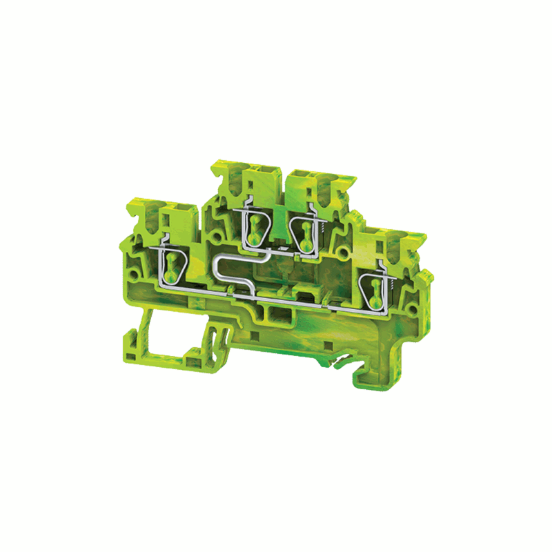 Клемма заземляющая пружинная OptiClip CXDLG-2,5-2L-PE-I-S-(0,2-2,5)-PEN | 332739 | КЭАЗ — КЭАЗ (Курский электроаппаратный завод)