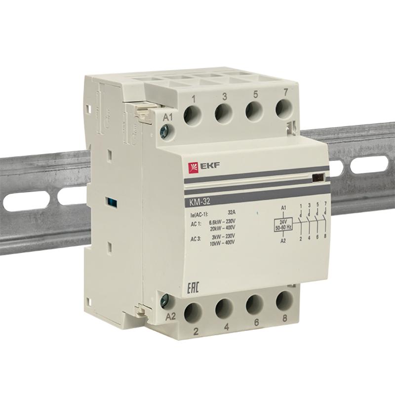 Контактор модульный КМ 32А 4NО (3 мод.) 24В АС PROxima | km-3-32-40-24v | EKF — миниатюра 4