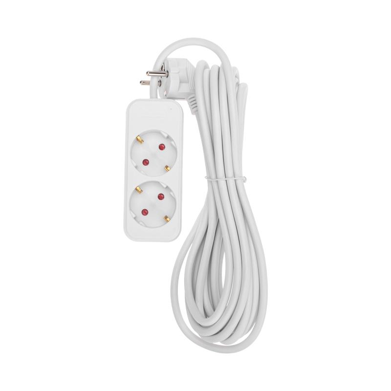 Удлинитель STANDARD 2 гнезда, 5м, 3х1,0мм², с/з, белый | 13-4005 | REXANT — REXANT