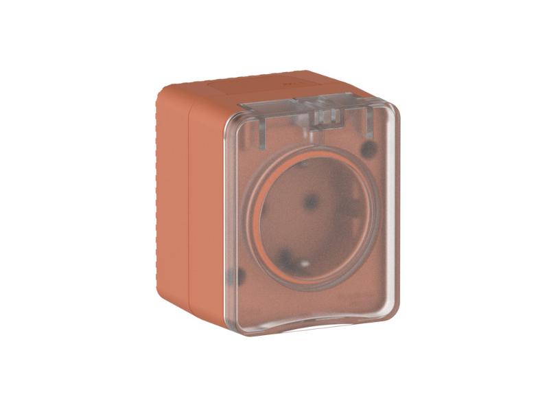 AtlasDesign Profi54 Терракотовый О/У Розетка с заземлением со шторками 16А 250В | ATN547045 | SE — Systeme Electric