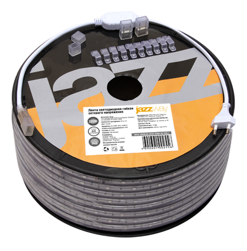 Лента светодиодная LED MVS-2835/60-IP68-220V-  WW - 1m (теплый белый) | 5004269 | Jazzway — Jazzway