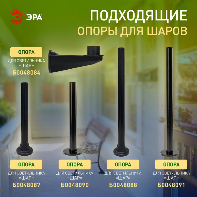 Светильник садово-парковый НТУ 01-60-255 без опоры, шар дымчатый D=250 mm | Б0048066 | ЭРА — миниатюра 4