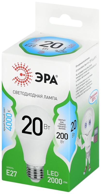 Лампа светодиодная  GREEN LINE LED A60-20W-840-E27 GL E27 20 Вт груша яркий белый свет | Б0067116 | ЭРА — миниатюра 5