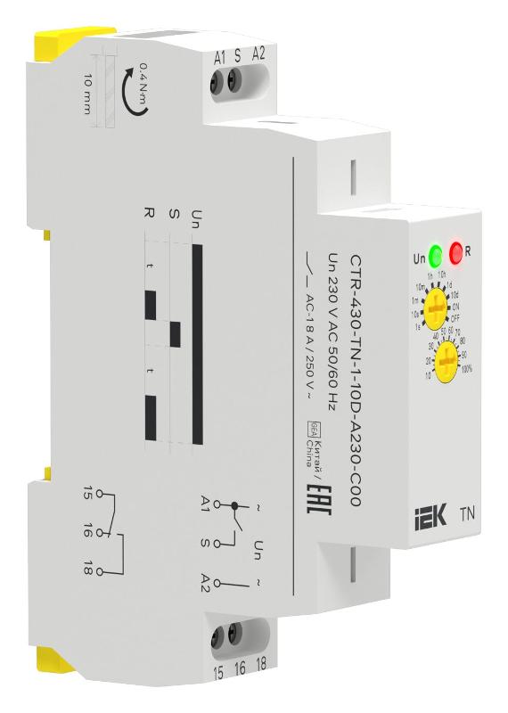 Реле задержки включения TN 1 конт. 230В AC | CTR-430-TN-1-10D-A230-C00 | IEK — миниатюра 1