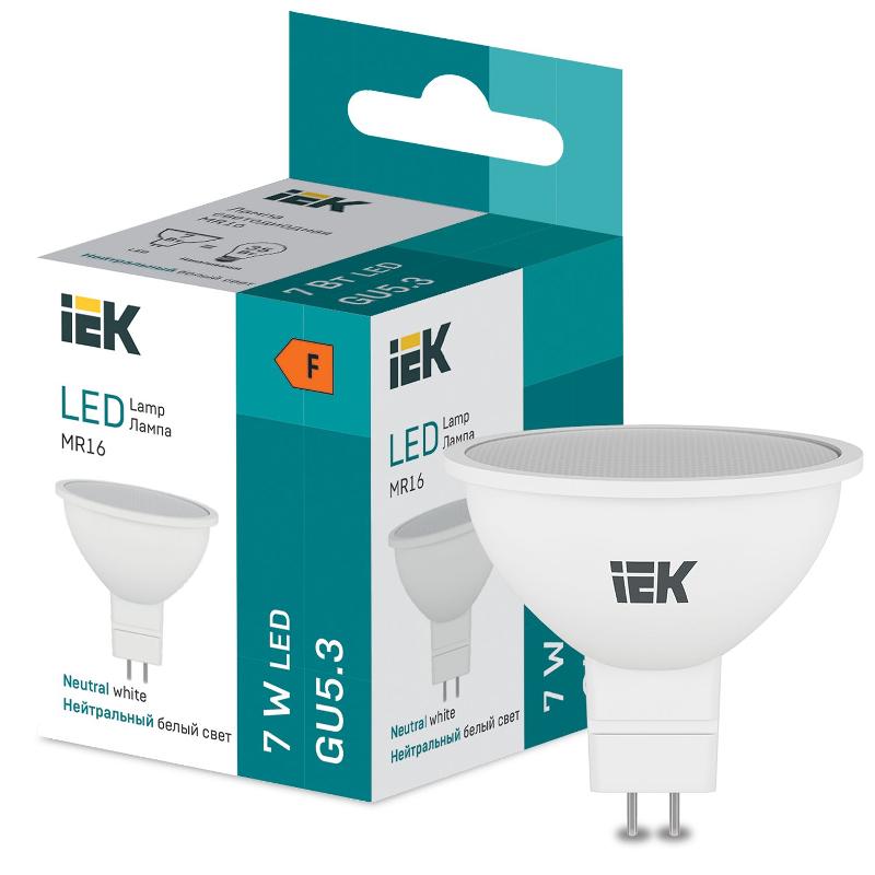 Лампа светодиодная MR16 570lm 4000K GU5 | LL-I-MR16-7-230-40-GU5 | IEK — IEK (ИЭК)