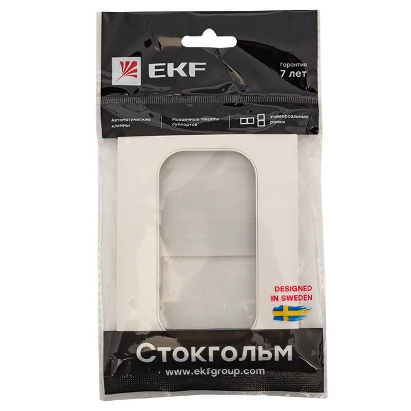 Стокгольм Рамка для розетки 2-местная белая PROxima | EYM-G-304-10 | EKF — миниатюра 3