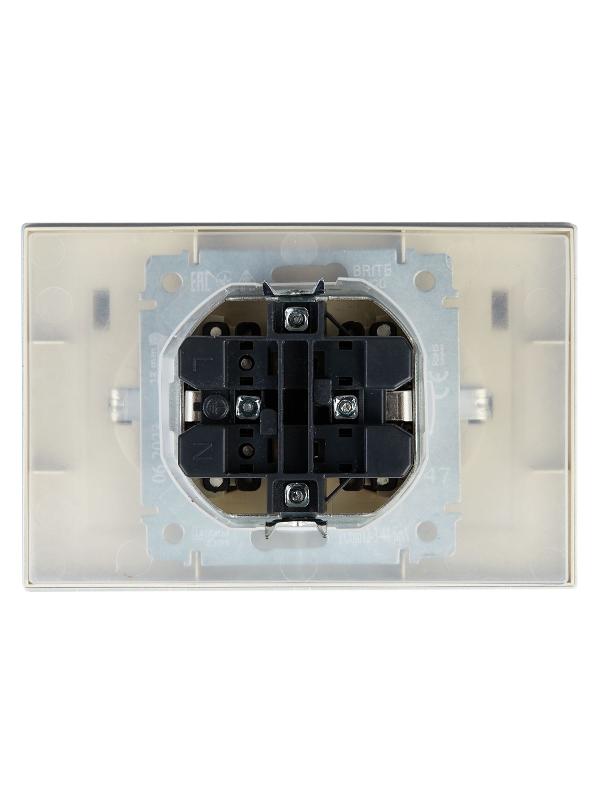 BRITE Розетка 2-ая с крышкой 16А в сб IP44 РСбш12-3-44-БрА алюминий | BR-R26-16-44-K47-F | IEK — миниатюра 4