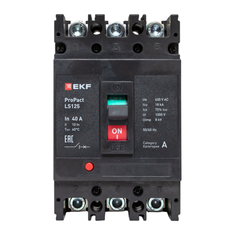 Выключатель автоматический LS125 18кА 3P 40А ProPact | mccb-125-18-3-40-ls | EKF — миниатюра 18
