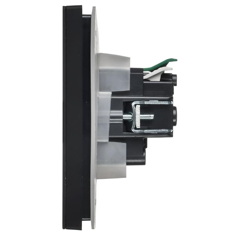 FORTE&PIANO Розетка с заземлением со шторками с крышкой безвинтовое крепление 16А IP44 FP119M черный  | FP-R16-16-1-44-M-K02 | IEK — миниатюра 5