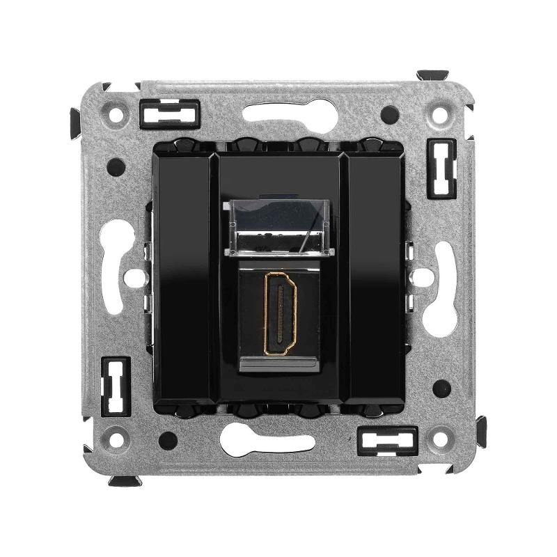 HDMI розетка одинарная в стену, тип А-А, "Avanti", "Черный квадрат" | 4402253 | DKC — миниатюра 1