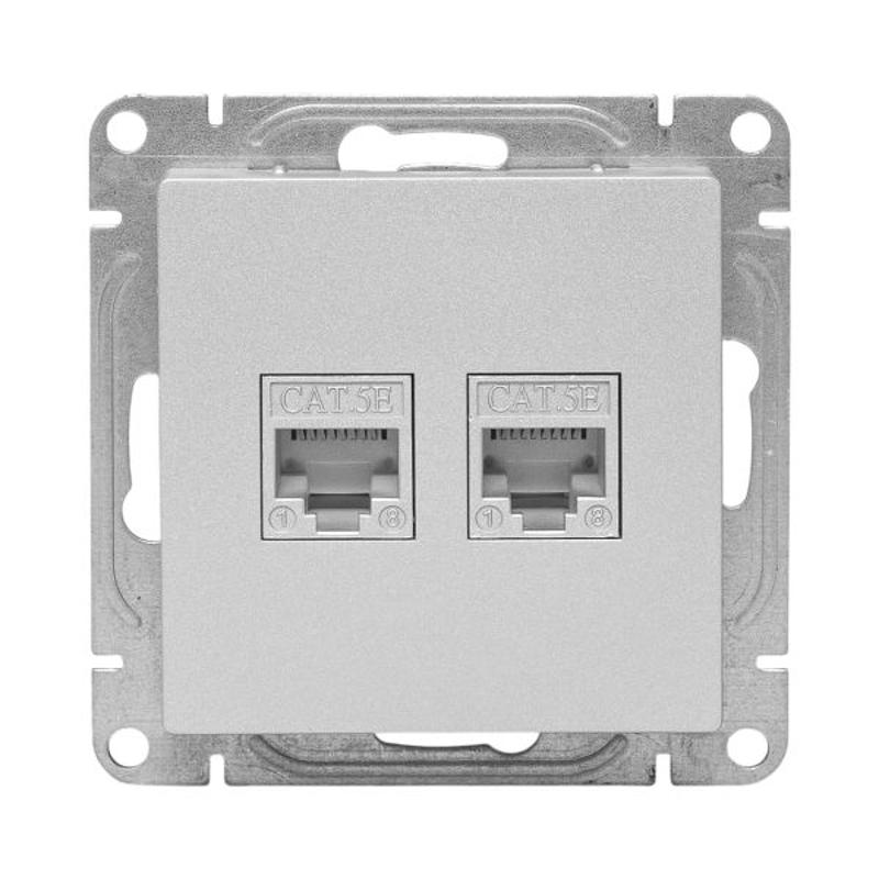 Механизм розетки RJ45 (cat5), алюминий Эпика EKF | UP1-SOA-RJ45-5 | EKF — миниатюра 5