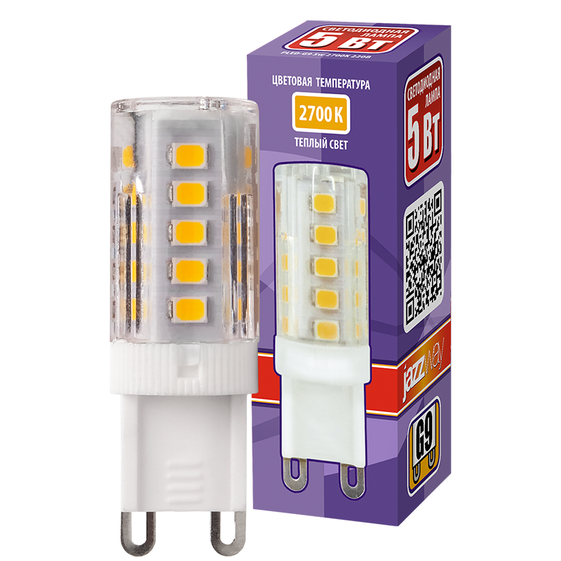 Лампа светодиодная LED 5Вт G9 220В 2700К PLED-G9 капсульная | 1032102B | Jazzway — миниатюра 3