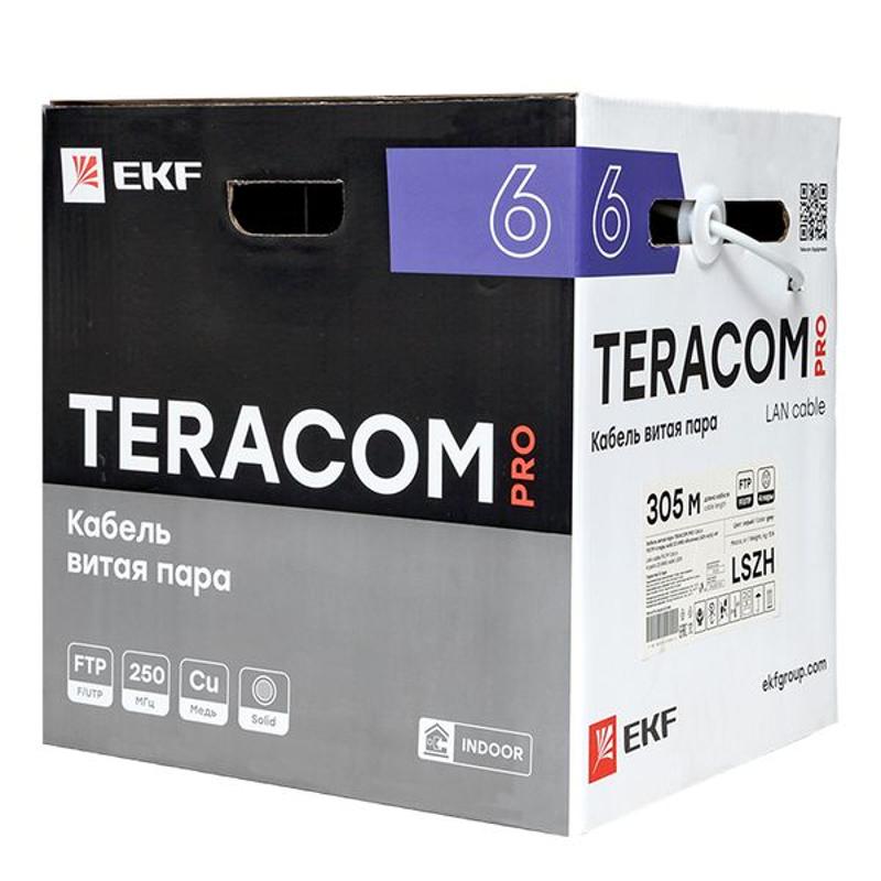 Кабель витая пара TERACOM PRO Cat.6 F/UTP 4 пары solid 23AWG нг(А)-HF серый упак. 305м | TRP-6FTP-04LSH-GY-IN3 | EKF — миниатюра 16