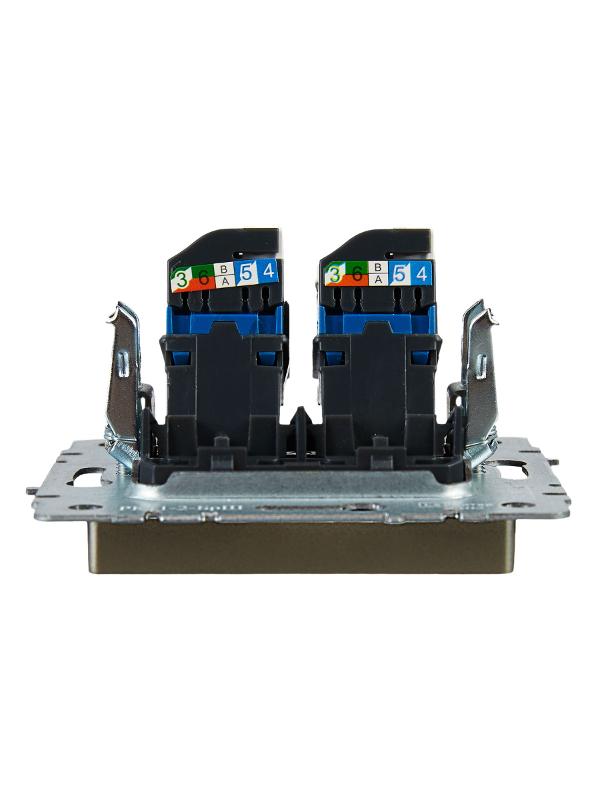 BRITE Розетка компьютерная 2-ая RJ45 кат.6 РК11-2-БрШ шампань | BR-K20-2-K37 | IEK — миниатюра 5