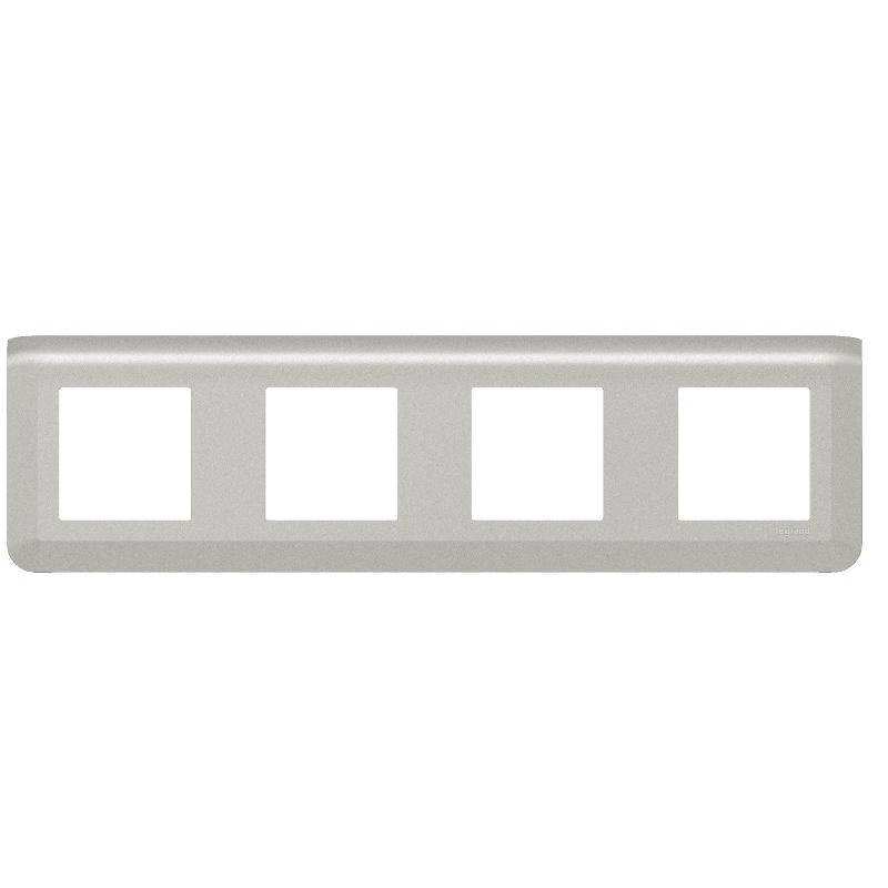 Рамка - Mosaic - 4Х2 модуля - алюминий | 079308L | Legrand — Legrand