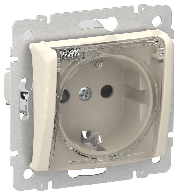 Valena Слоновая кость Розетка с заземлением со шторками с кр. 16А IP20  | 6956141 | IEK — IEK (ИЭК)