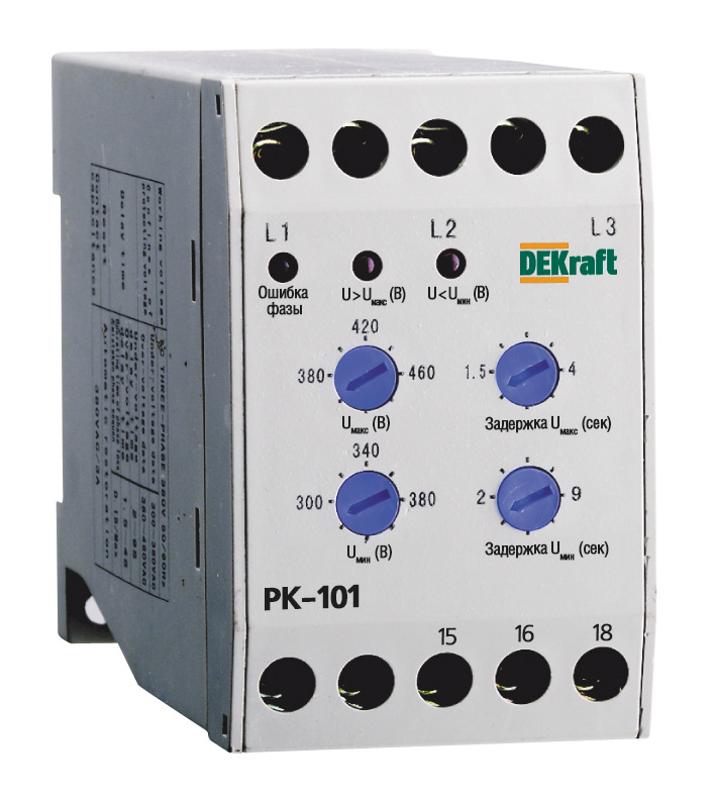 Реле контроля фаз 380В тип 01 серии РК-101  | 23300DEK | DEKraft — DEKraft