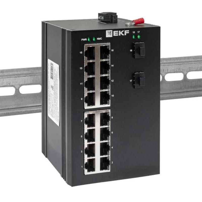 Промышленный неуправляемый коммутатор U-2GX/SFP-16GT, 2 порта 1000Base-X SFP, 16 портов 10/100/1000Base-T(X) RJ45, монтаж на динрейку TSX |TSX-U-2GX/S — миниатюра 13