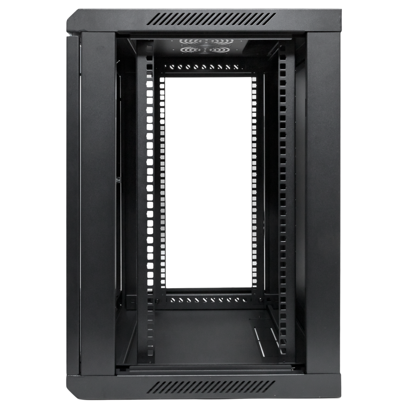 Шкаф настенный 19" TERACOM PRO 12U 600х600 мм дверь стеклянная с замком-ручкой чёрный|TRP-WLL-1266-40B|EKF — миниатюра 2