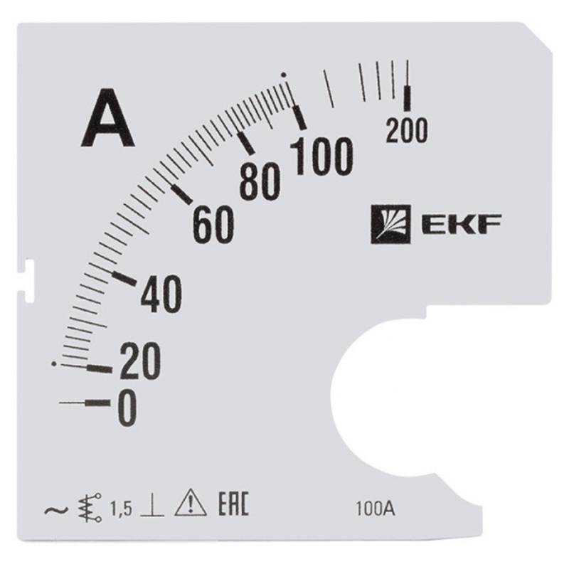 Шкала сменная для A961 100/5А-1,5 EKF PROxima | s-a961-100 | EKF — фото 1 | Sento