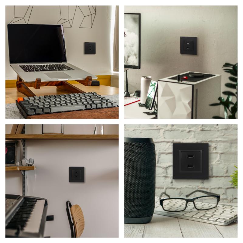 14-4110-05 Устройство зарядное USB, 230В/5В-2100мА, IP20, Эра Elegance, антрацит — миниатюра 4