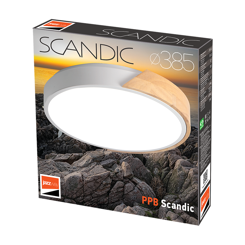 Светильник светодиодный бытовой PPB Sсandic-R 36w 4000K GR/W дерево IP20 D380*50 | .5037090 | JAZZWAY — миниатюра 6