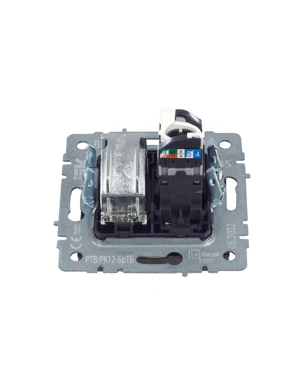 BRITE Розетка двойная TV+RJ45 кат.5E РТВ/РК12-БрТБ темная бронза | BR-AK20-1-K45 | IEK — миниатюра 5