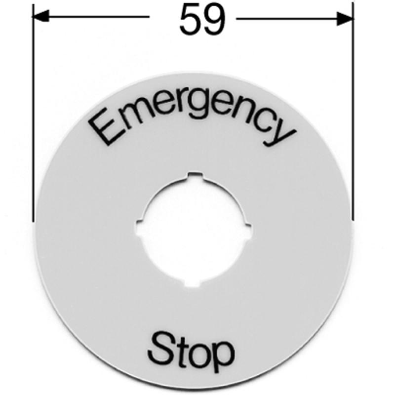 Шильдик круглый алюминиевый желтый Emergency Stop для кнопо к Грибок | SK615546-2 | ABB — ABB
