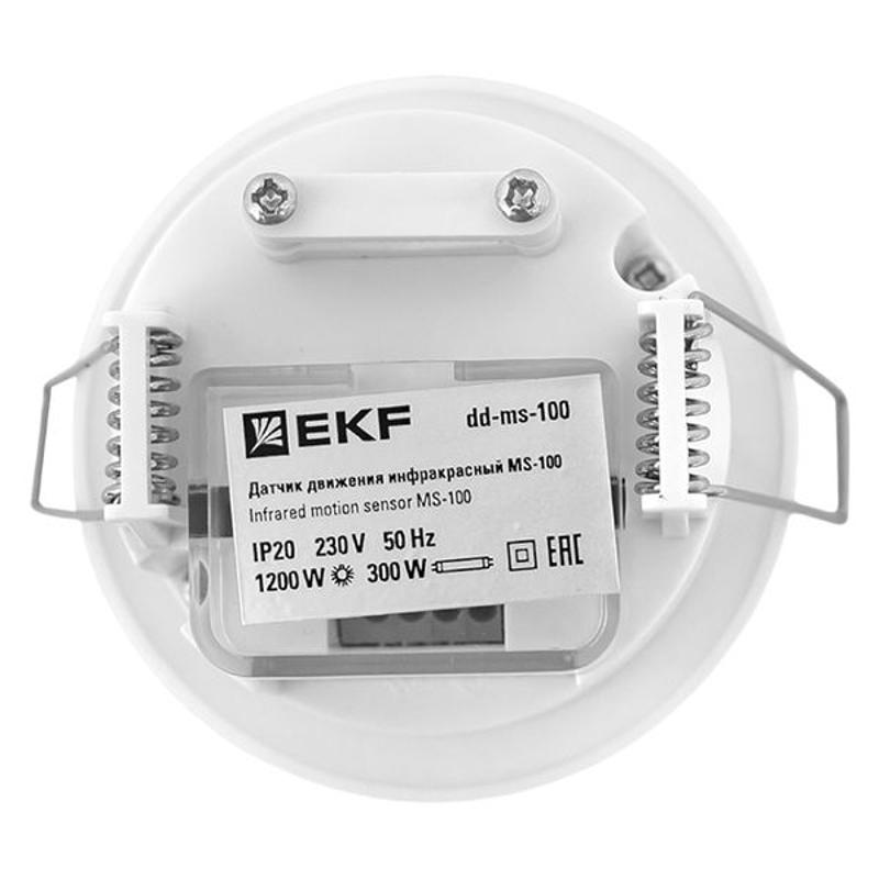 Датчик движения ИК встраиваемый 1200Вт 360гр. до 6м IP20 PROxima | dd-ms-100 | EKF — миниатюра 20