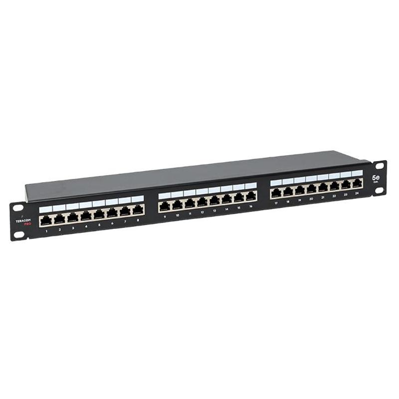 Патч-панель TERACOM PRO 19'' Cat.5E 1U полный экран STP 24 порта RJ-45 Dual IDC с органайз.| TRP-PPNL-5ESTP-1U24 | EKF — EKF