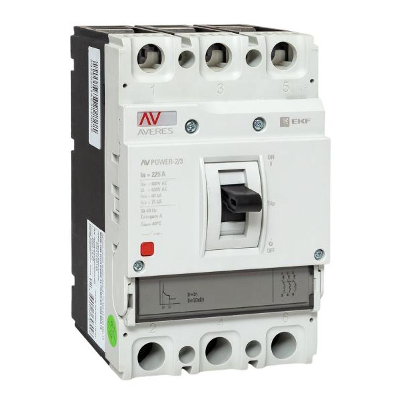 Выключатель автоматический AV POWER-2/3 225А 80kA TR AVERES | mccb-23-225H-TR-av | EKF — миниатюра 1