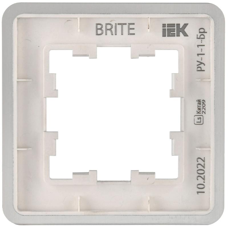 BRITE Рамка 1-ая РУ-1-1-Бр металл алюминий RE AL | BR-M12-M-21-K47 | IEK — миниатюра 5