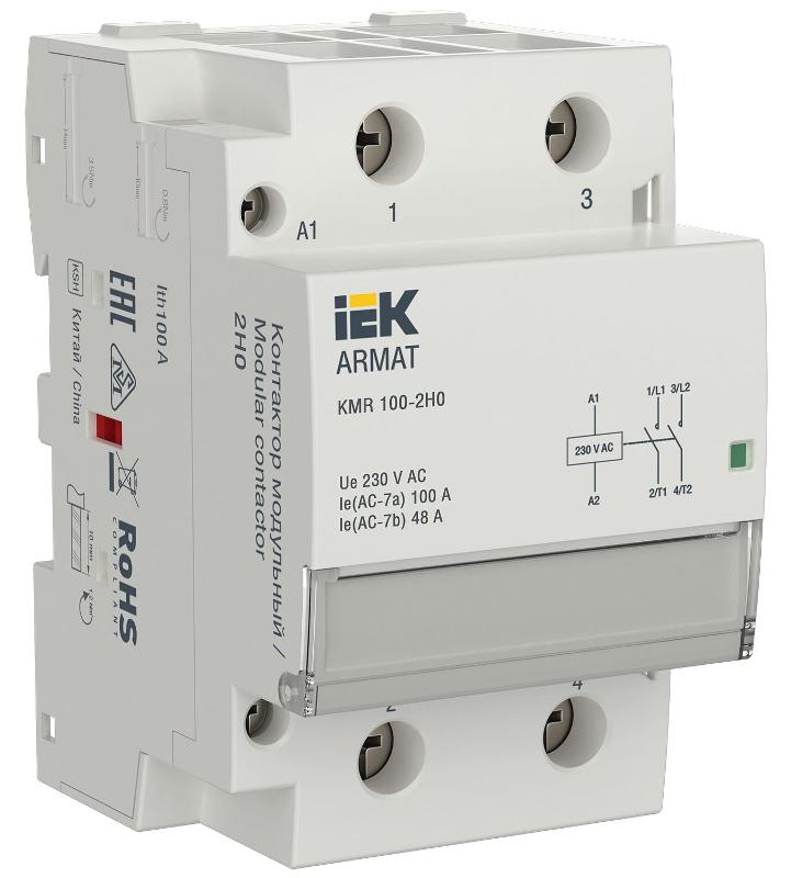 ARMAT Контактор модульный KMR 100А 230В AC 2НО | AR-KMR10-100-20-230 | IEK — фото 1 | Sento