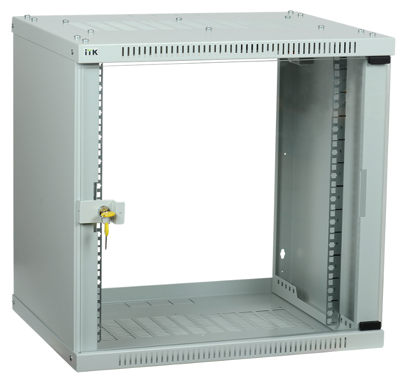 Шкаф LINEA WE 6U 600x450мм дверь стекло серый | LWE3-06U64-GF | ITK — миниатюра 2