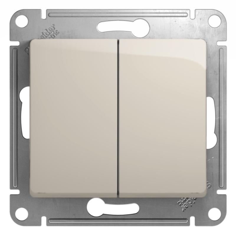 Glossa Молочный Переключатель 2-клавишный, сх.6,10AX | GSL000965 | SE — Systeme Electric
