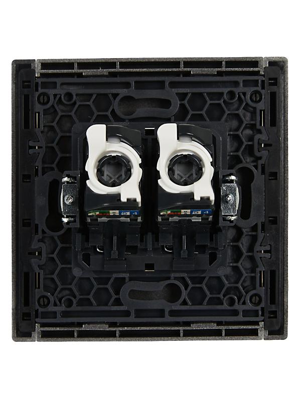 FORTE&PIANO Розетка комп. 2-ая RJ45 кат.5E FP533 сталь | FP-K20-1-K46 | IEK — миниатюра 3